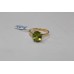 18 Kt Yellow Gold Ring with Real Green Peridot Gemstone,  Ring Size 25